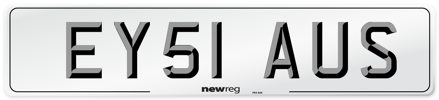 EY51 AUS Number Plate from New Reg